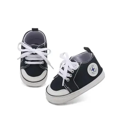 BEIDI Baby Girl Boy Shoes 0-18 Months,Infant Unique Essentials Gifts,Unisex Newborn Doll Slip-on Soft Sole High-top Frist Walking Sneakers - 4