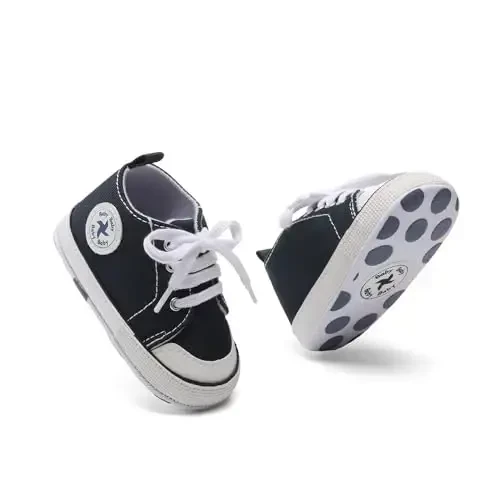 BEIDI Baby Girl Boy Shoes 0-18 Months,Infant Unique Essentials Gifts,Unisex Newborn Doll Slip-on Soft Sole High-top Frist Walking Sneakers - 5