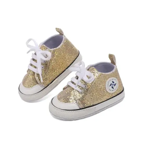 BEIDI Baby Girl Boy Shoes 0-18 Months,Infant Unique Essentials Gifts,Unisex Newborn Doll Slip-on Soft Sole High-top Frist Walking Sneakers - 4