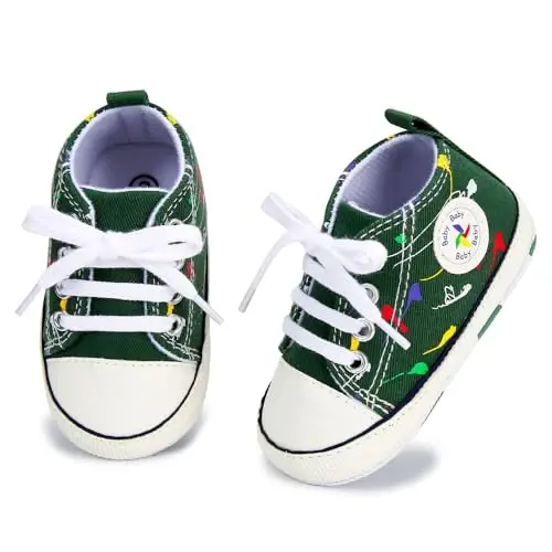 BEIDI Baby Girl Boy Shoes 0-18 Months,Infant Unique Essentials Gifts,Unisex Newborn Doll Slip-on Soft Sole High-top Frist Walking Sneakers - 3