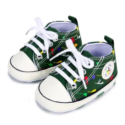 BEIDI Baby Girl Boy Shoes 0-18 Months,Infant Unique Essentials Gifts,Unisex Newborn Doll Slip-on Soft Sole High-top Frist Walking Sneakers - 4