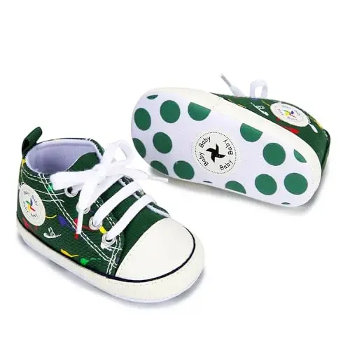 BEIDI Baby Girl Boy Shoes 0-18 Months,Infant Unique Essentials Gifts,Unisex Newborn Doll Slip-on Soft Sole High-top Frist Walking Sneakers - 7