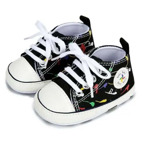 BEIDI Baby Girl Boy Shoes 0-18 Months,Infant Unique Essentials Gifts,Unisex Newborn Doll Slip-on Soft Sole High-top Frist Walking Sneakers - 3