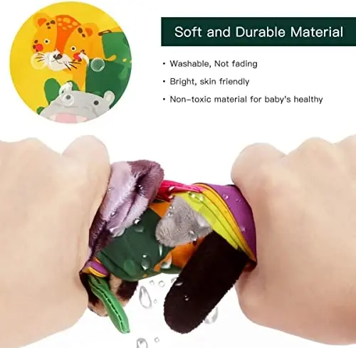 beiens Baby Book Toys, 3PCS Touch and Feel Soft Sensory Crinkle Books | Baby Toys 0-3-6-12-18 Months, Cloth Infant Newborn Toys for Tummy Time, Stroller Car Seat Toys, Baby Boy Girl Shower Gifts - 4
