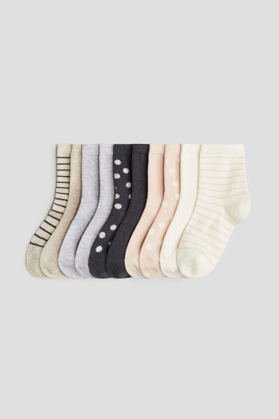 Beige 10-pack socks - 4