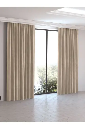 Beige Background Curtain 150x260-Beige 
