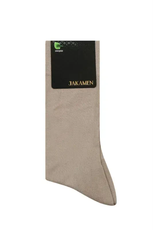 Beige Bamboo Single Socket Socks - JAKAMEN