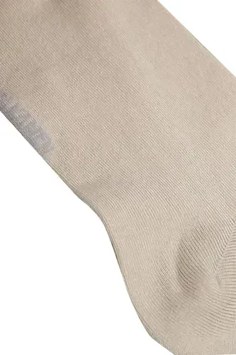 Beige Bamboo Wrist Booties Socks - JAKAMEN (1)