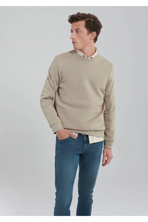 Beige Basic Sweatshirt 0610060-82393 - 2