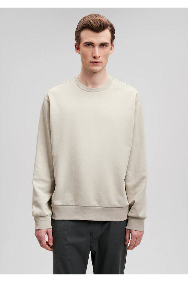 Beige Basic Sweatshirt 0s10108-70187 - 3