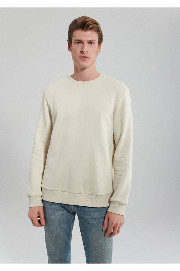 Beige Basic Sweatshirt - 3