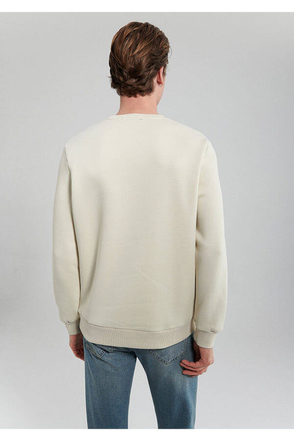 Beige Basic Sweatshirt - 4