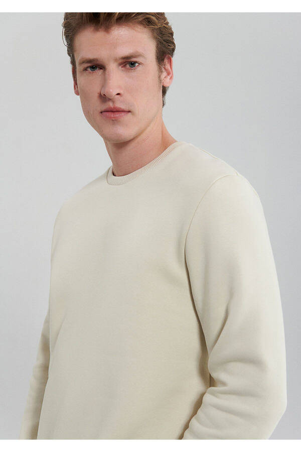 Beige Basic Sweatshirt - 5