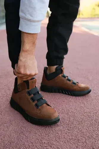 Beige Black Unisex Sneaker Boot 0012383 - 5