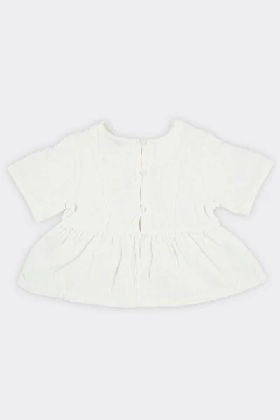 Beige Blouse with Embroidered Girl Details - 3