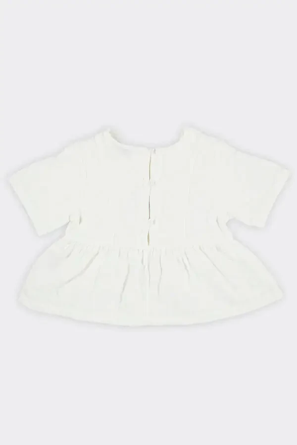 Beige Blouse with Embroidered Girl Details - 3