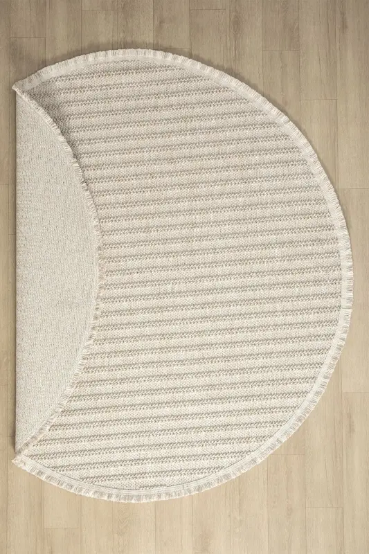 Beige Brown Round Woven Carpet Living Room Kitchen Hallway Runner Woven Machine Carpet 0019 APARTMENT-Beige 31 - ELIZ HOME