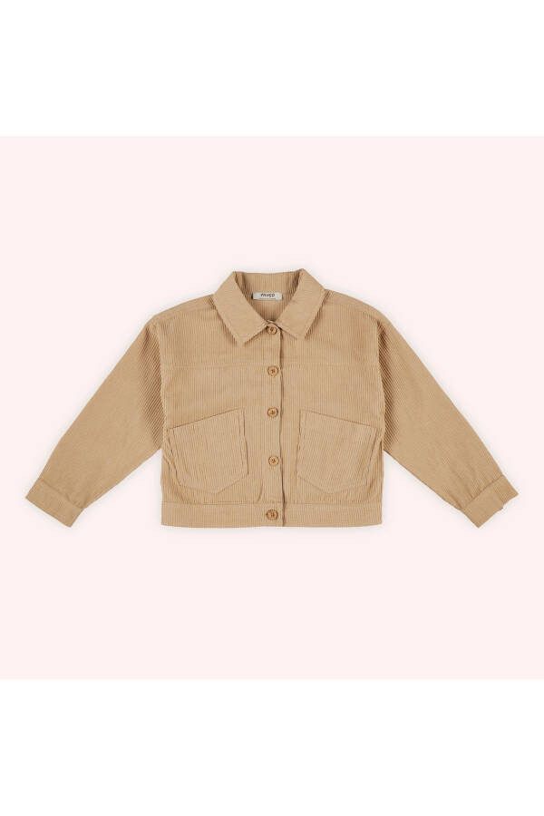 Beige Buttoned Jacket for Girls - 14