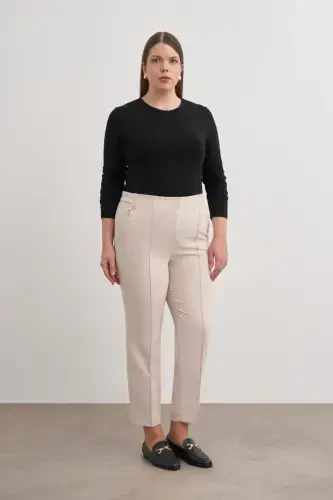 Beige Carrot Pants - 1