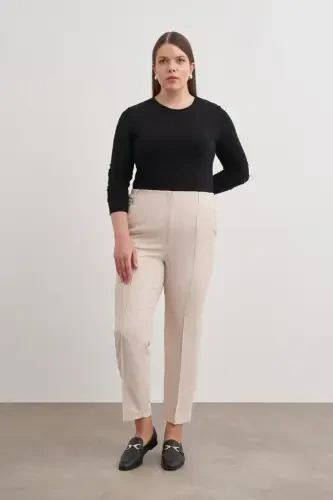 Beige Carrot Pants - 3