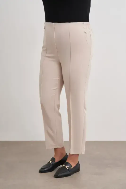 Beige Carrot Pants - 5