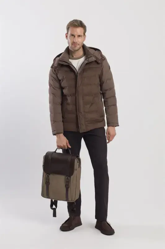 Beige Casual Buckle Backpack - JAKAMEN