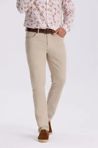 Beige Comfor Fit Canvas Jogger - 1