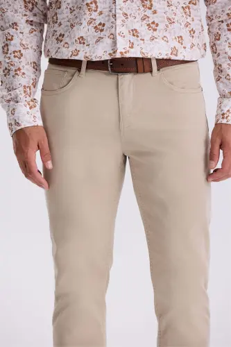 Beige Comfor Fit Canvas Jogger - 3