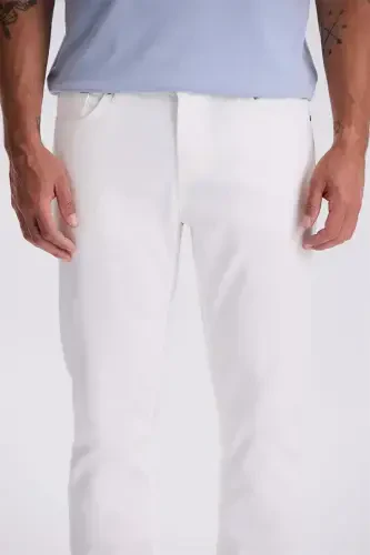 Beige Comfort Fit Canvas Sports Pants - 3