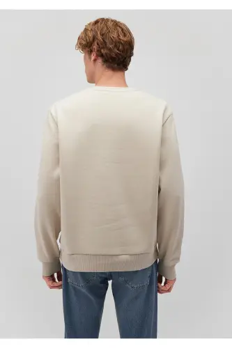 Beige, crew neck basic sweatshirt (0S10276-70322) - 4