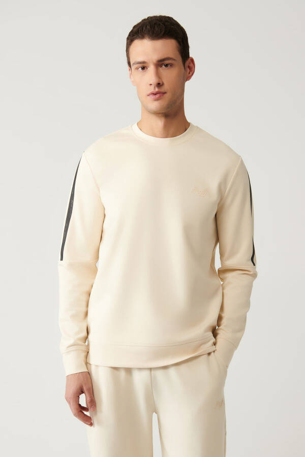 Beige Crew Neck Sweatshirt - 6