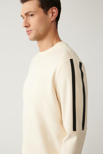 Beige Crew Neck Sweatshirt - 7