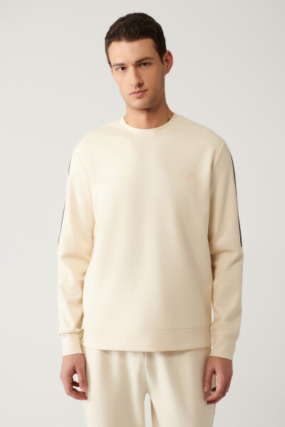 Beige Crew Neck Sweatshirt - 8