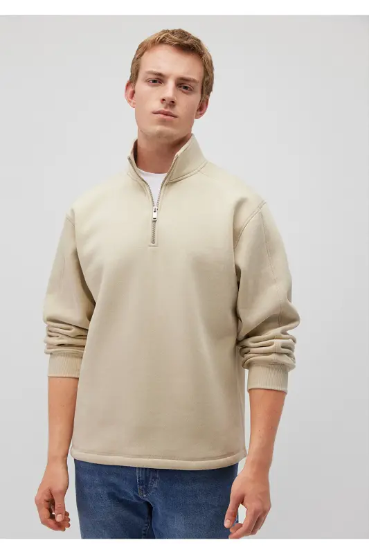 Beige Crewneck Sweatshirt (0S10016-70322) - 1