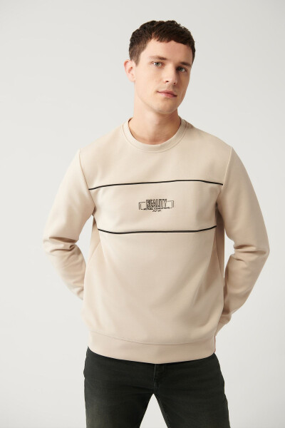 Beige Crewneck Sweatshirt - 7