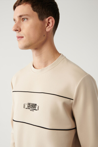 Beige Crewneck Sweatshirt - 8