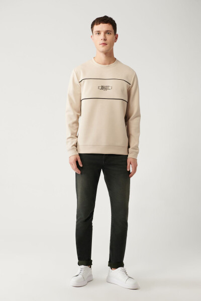 Beige Crewneck Sweatshirt - 12