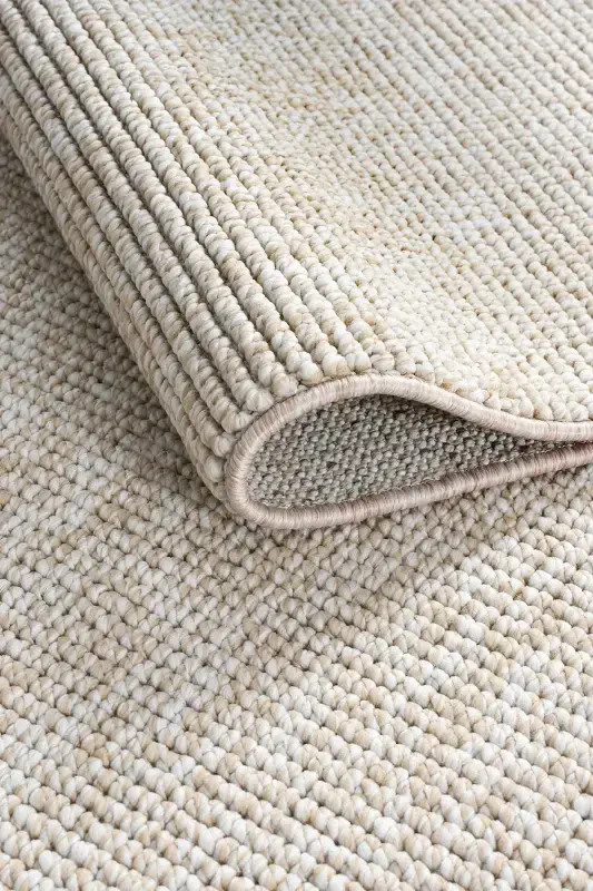 Beige Fringed Modern Woven Carpet Living Room Bedroom Hallway Rug Runner Beige-Beige - 2