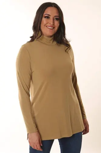 Beige Half-Turtleneck Knitwear - 4