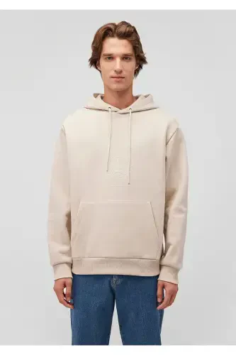 Beige Hooded Sweatshirt 0s10201-70144 - 3
