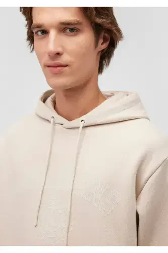 Beige Hooded Sweatshirt 0s10201-70144 - 5