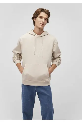 Beige Hooded Sweatshirt 0s10201-70144 - 1