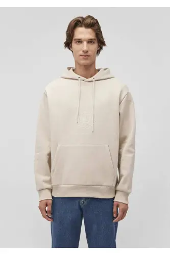 Beige Hooded Sweatshirt 0s10201-70144 - 3