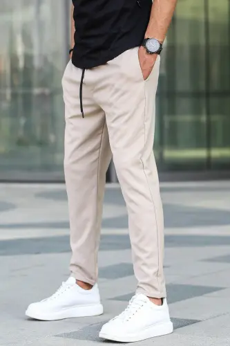 Beige Jogger Pants 4242-Beige - 3