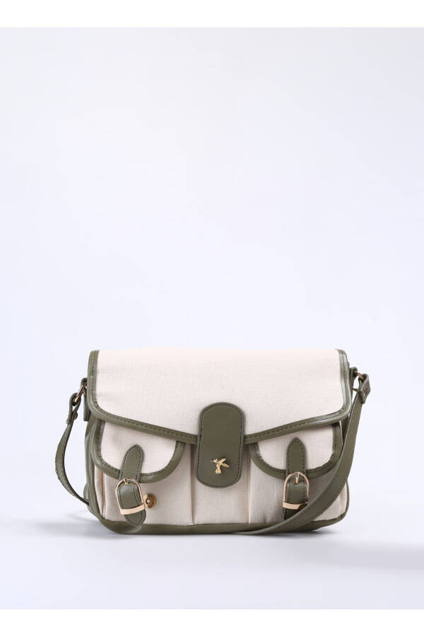 Beige - Khaki Women's Linen Messenger Bag KETEN-HILT - 6