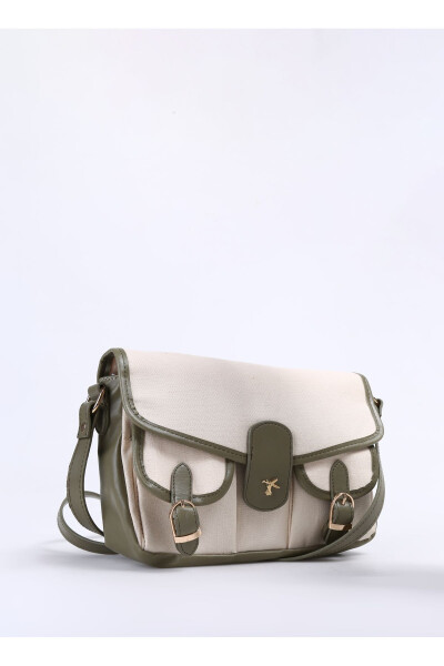 Beige - Khaki Women's Linen Messenger Bag KETEN-HILT - 7