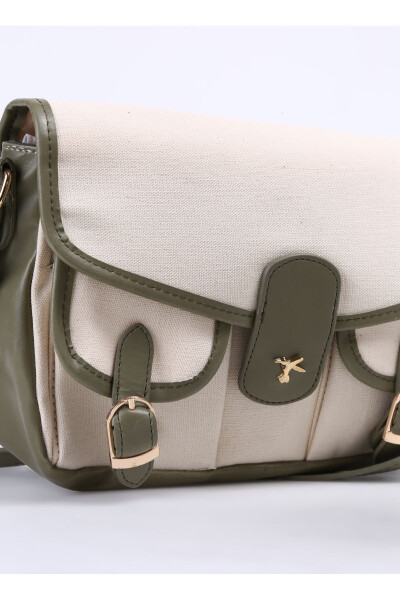 Beige - Khaki Women's Linen Messenger Bag KETEN-HILT - 10