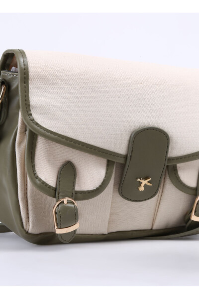 Beige - Khaki Women's Linen Messenger Bag KETEN-HILT - 5