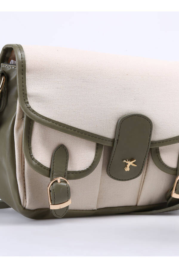 Beige - Khaki Women's Linen Messenger Bag KETEN-HILT - 5