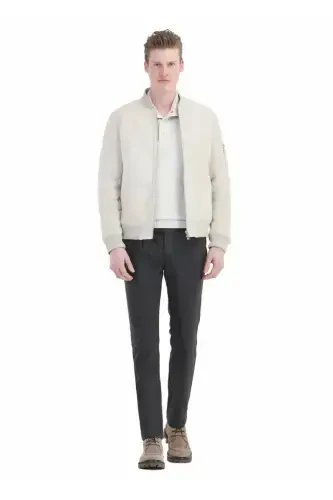 Beige Leather Jacket - Ramsey (1)